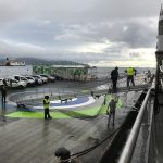 Installation de la passerelle pour débarquer