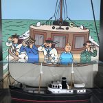 Tintin à la passerelle