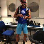 Vincent prêt pour l'embarquement sur l'annexe